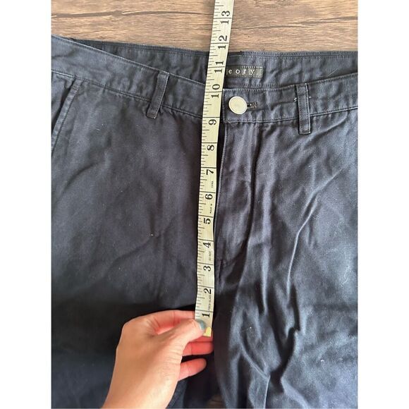Theory Denim Rip Stitch Cotton Pockets Bermuda Short Blue Black Size 31 Classic - Picture 8 of 9